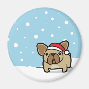 Snowy Fawn Frenchie Magneet