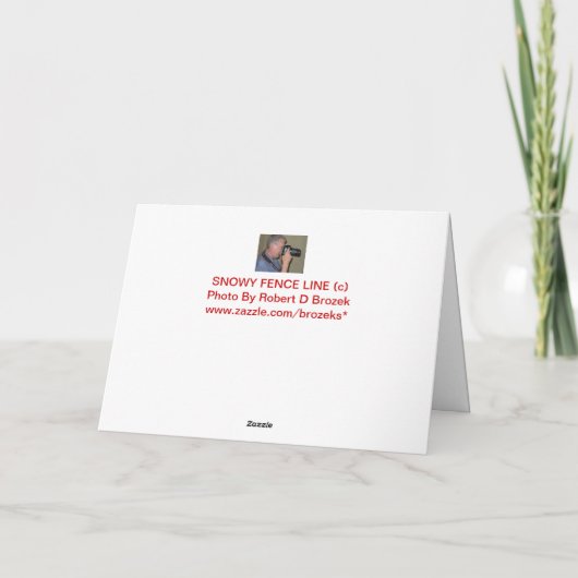 Snowy Fence Line Christmas KAART (Achterkant)