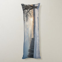 Snowy Field Design Long Pillow
