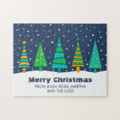 Snowy Fir Bomen Jigsaw puzzel (Horizontaal)