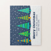 Snowy Fir Bomen Jigsaw puzzel (Verticaal)