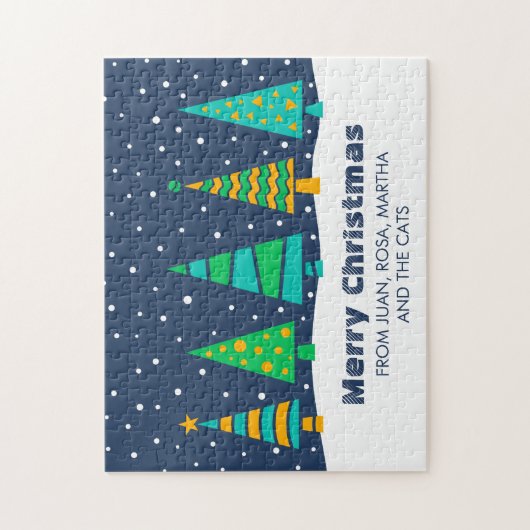 Snowy Fir Bomen Jigsaw puzzel (Verticaal)