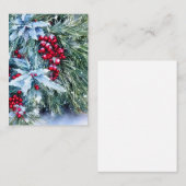 Snowy fir en holly budget mini-Kerstmis Notitiekaartje (Voorkant / Achterkant)