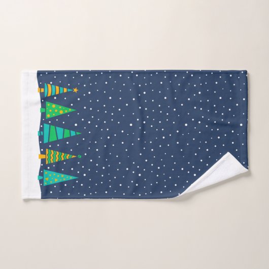 Snowy Fir Trees Bath Towel Set Bad Handdoek (Handdoek)