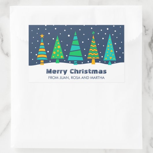 Snowy Fir Trees Grote Kerst stickers (Tas)