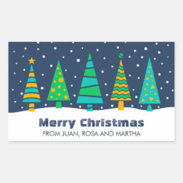 Snowy Fir Trees Grote Kerst stickers