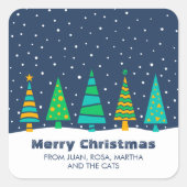 Snowy Fir Trees Kerst stickers (Voorkant)