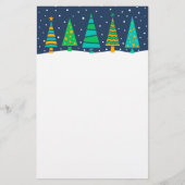 Snowy Fir Trees Stationery Briefpapier (Voorkant)