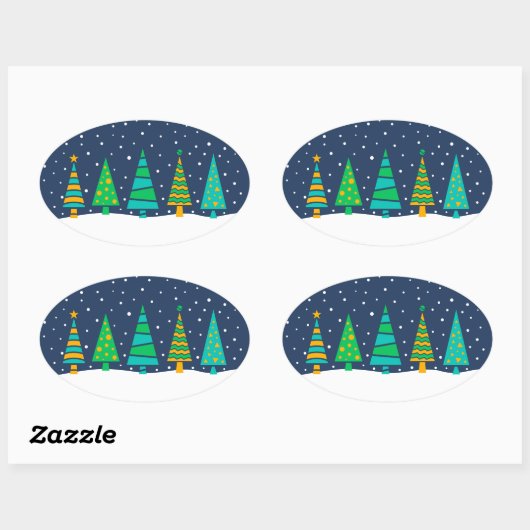 Snowy Fir Trees Stickers (Vel)