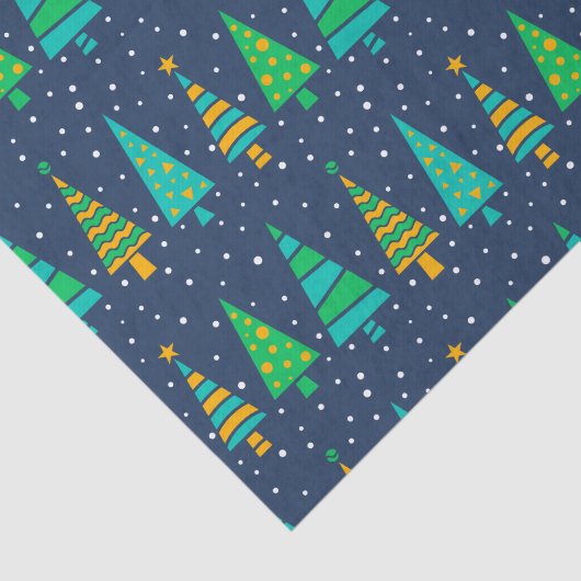 Snowy Fir Trees Tissue Paper Tissuepapier (Detail)