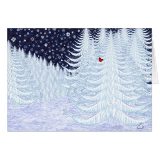 Snowy Firs met Red Bird