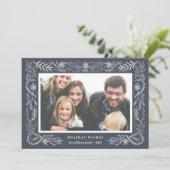 Snowy Foliage | Vakantieknopkaart Feestdagenkaart (Staand voorkant)