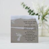 Snowy Footprint Wedding Kaart (Staand voorkant)