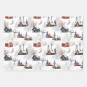 Snowy Forest Animals Holiday Inpakpapier Vel (Voorkant 2)
