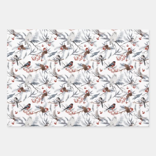 Snowy Forest Animals Holiday Inpakpapier Vel (Voorkant)