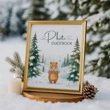 Snowy Forest Beer Christmas PhotoBooth Sign