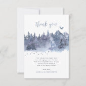 Snowy Forest Blue Grey Baby Het is koud buiten Bedankkaart (Voorkant)