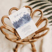 Snowy Forest Blue Grey Baby Het is koud buiten Bedankkaart