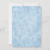 Snowy Forest Blue Winter Wedding Invitations Kaart (Achterkant)