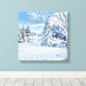 Snowy Forest Canvas Afdruk (Insitu (Houten vloer))