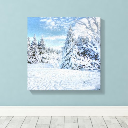 Snowy Forest Canvas Afdruk (Insitu (Houten vloer))