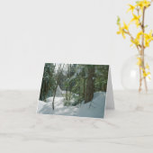 Snowy Forest Christmas Kaart Mt Washington NH (Gele Bloem)