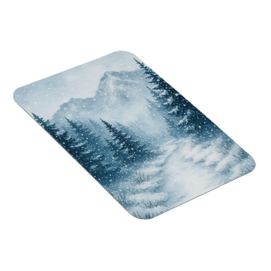 Snowy Forest Christmas Magnetic  Magneet (Rechterzijde)