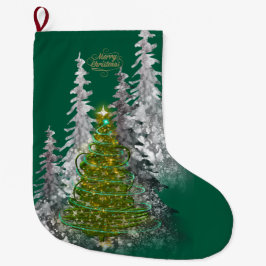 Snowy Forest Christmas Tree Christmas Stockings Grote Kerstsok