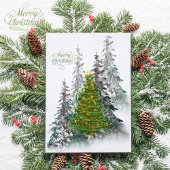  Snowy Forest Christmas Tree holiday postcard Briefkaart