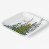  Snowy Forest Christmas Tree paper plates  Papieren Bordje (Gebogen)