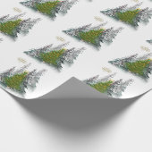 Snowy Forest Christmas Tree wrapping paper Cadeaupapier (Hoek)