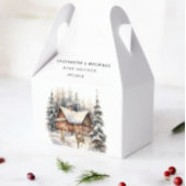 Snowy Forest Deer Baby Het is koud buiten Bedankdoosjes