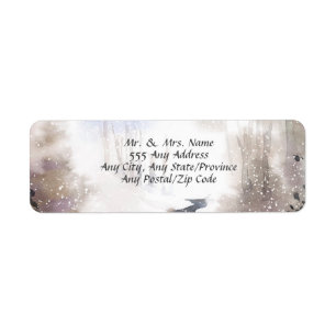 Snowy Forest - Herfst-Winter Wedding Return Addres Etiket