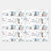 Snowy Forest Kerstmis Gnomes Pattern Inpakpapier Vel (Voorkant)