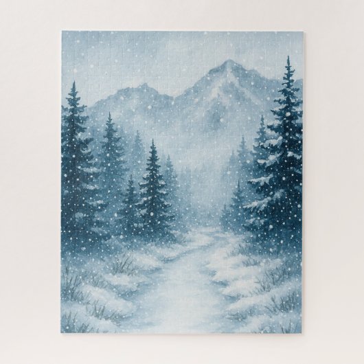 Snowy Forest Kerstpuzzel Legpuzzel (Verticaal)