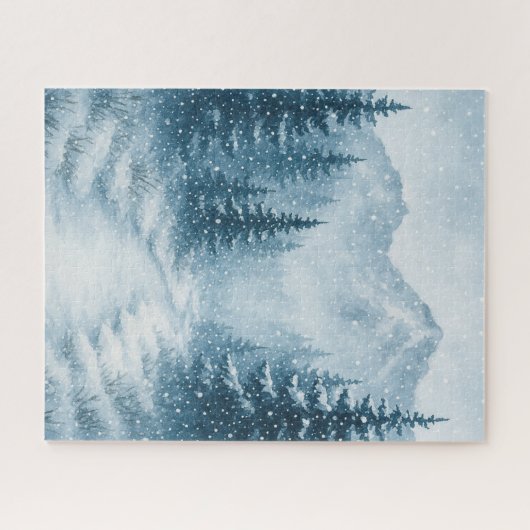 Snowy Forest Kerstpuzzel Legpuzzel (Horizontaal)