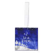 Snowy Forest laat het sneeuwen 3 Fotokubus Ornamen Decoratie (Voorkant)