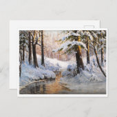 Snowy Forest Landscape, Walter Moras Briefkaart (Voorkant / Achterkant)