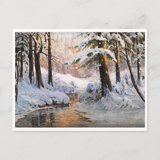 Snowy Forest Landscape, Walter Moras Briefkaart (Voorkant)