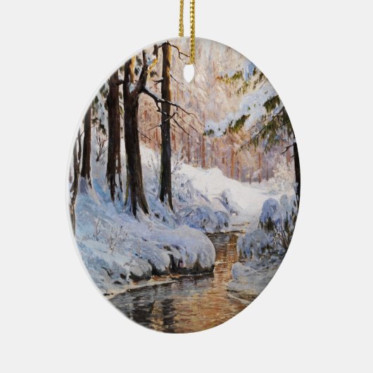 Snowy Forest Landscape, Walter Moras Keramisch Ornament (Rechts)