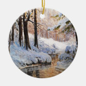 Snowy Forest Landscape, Walter Moras Keramisch Ornament (Voorkant)