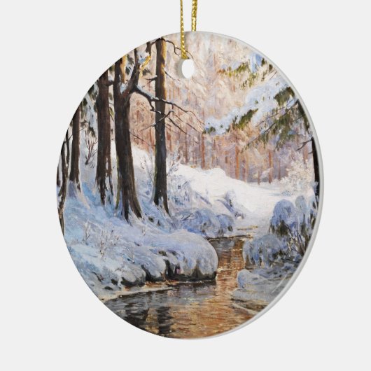 Snowy Forest Landscape, Walter Moras Keramisch Ornament (Links)