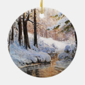 Snowy Forest Landscape, Walter Moras Keramisch Ornament (Achterkant)