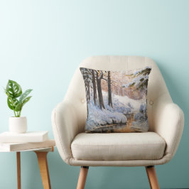 Snowy Forest Landscape, Walter Moras Kussen