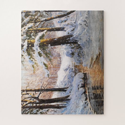 Snowy Forest Landscape, Walter Moras Legpuzzel (Verticaal)