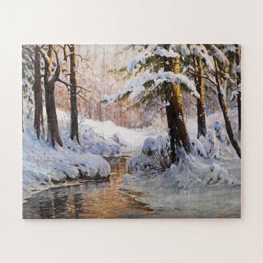 Snowy Forest Landscape, Walter Moras Legpuzzel (Horizontaal)