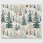 Snowy Forest Pattern – Peaceful Winter Landscape Cadeaupapier (Vlak)