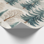Snowy Forest Pattern – Peaceful Winter Landscape Cadeaupapier (Hoek)