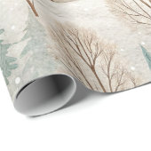 Snowy Forest Pattern – Peaceful Winter Landscape Cadeaupapier (Rol Hoek)