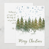 Snowy Forest Reindeer Unieke Kerst Kaart (Voorkant / Achterkant)